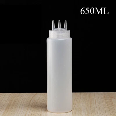 Dispensador de condimentos botella exprimidora de salsa de 3 agujeros Foto 1 de 4