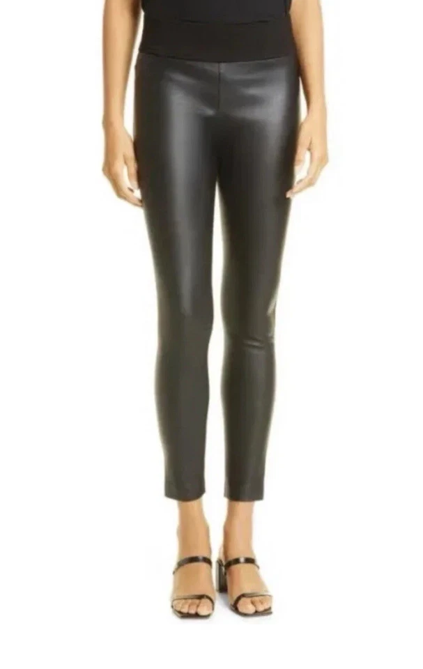 Calça Leggings Club Monaco Painel de Couro Vegano Falso Skinny Pull On - Preta - 6 EUA - Imagem 1 de 4