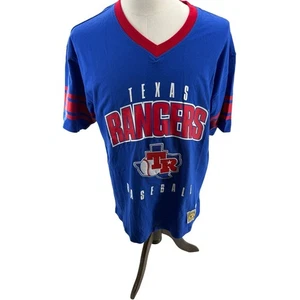 Camiseta deportiva Mitchell & Ness Texas Rangers de béisbol cosida hacia atrás grande NUEVA - Imagen 1 de 8