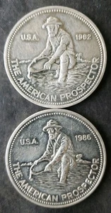 Rondas American Prospector de plata Engelhard 1982 y 1986 de 1 oz - Imagen 1 de 3