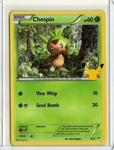 2021 McDonalds Pokemon 25th Anniversary Chespin 6/25 Holo - Bild 1 von 2