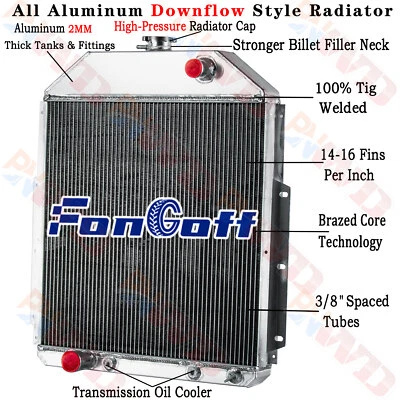 Radiador de aluminio de 3 filas para camioneta Ford F1 F2 F3 F4 1942-52 motor Ford V8 1950 Foto 1 de 4