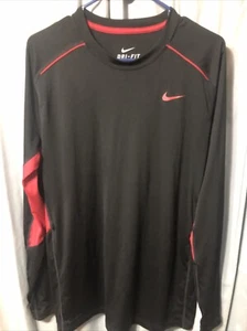 Nike Athletic Dri Fit Langarm schwarz und rot Shirt Herren Large. Sehr guter Zustand - Bild 1 von 7