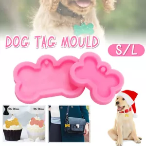 Silicone Bone Shape Resin Mold Dog Tag Keychain Resin Casting Mould DIY Craft AU - Picture 1 of 15