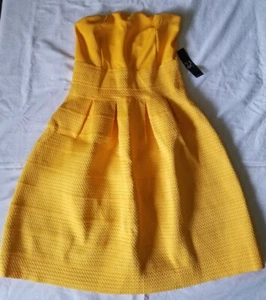 Strapless Short Yellow Dress New w Tag Stretch Dandelion Mustard Corn Golden - Picture 1 of 2
