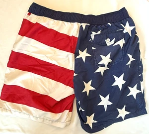 ST JOHNS BAY USA FLAG SWIM TRUNKS MENS XL 38x9.5 RED WHITE BLUE PATRIOTIC SHORTS - Bild 1 von 14