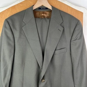 Chaps Ralph Lauren Suit Mens 44R Green 2 Button Pants 38x28 Pleated Vintage Wool - Picture 1 of 24