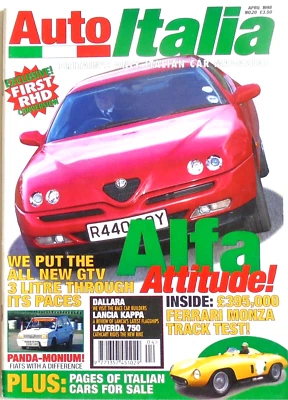 Auto Italia Magazine #20 1998 Alfa GTV 916 Stratos Dallara Ferrari F365 750 - Image 1 of 2