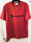 Vintage Mens Red Champion Embroidered Shirt Euc W/Patch On Sleeve M