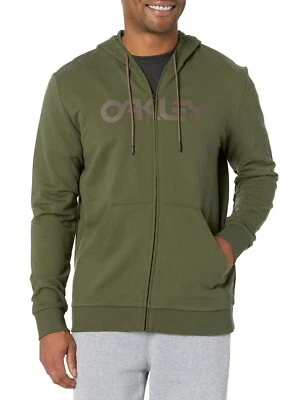 Oakley Mens Teddy Full Zip Hoodie Sweatshirt New Dark Brush/Carafe Large New - Image 1 of 2