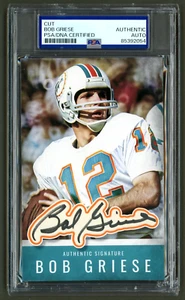 Bob Griese Signed Cut Display (PSA) Miami Dolphins Photo Card Auto - Picture 1 of 2