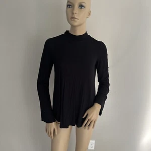 Forever 21 Women's Long Sleeve Top Black - Size S - Free Shipping - Picture 1 of 12
