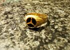 Pierścionek Mercedes, pierścień uszczelniający onyks, żółte złoto 916 /22 K rozm. 56 jak nowy!