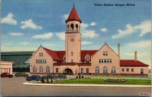 Union Station Bangor Maine Linen Postcard - Picture 1 of 2