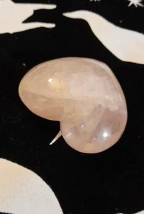 ROSE QUARTZ crystal heart carving 2" wide medium size NEW Polished pink - Picture 1 of 5