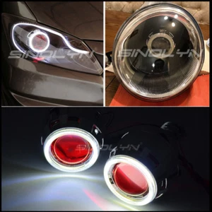 LED Angel Devil Demon Eyes Halo HID Bi-Xenon Projectors Lens H7 H4 DRL Headlamp - Imagen 1 de 12
