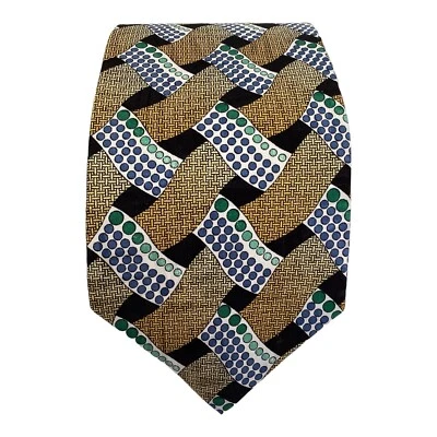 Corbata de seda 3D geométrica multicolor LUCIANO SOPRANI hecha en Italia 57"/3,75" EX ESTADO Foto 1 de 4