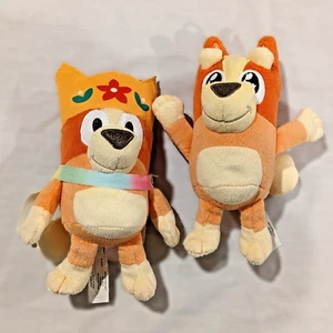 Bingos de peluche azul de 8" princesas juguetes animales de peluche perro naranja lote de 2 - Imagen 1 de 7