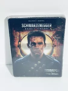 Terminator 2 & Total Recall Double Feature Bluray Steelbook Lenticular Cover New - Imagen 1 de 3