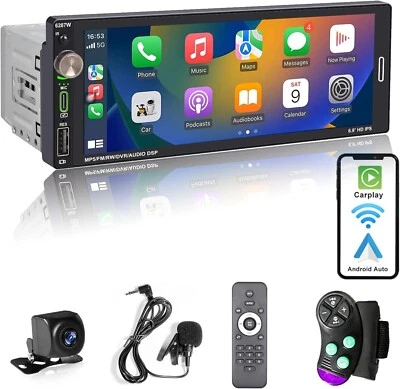 Estéreo Bluetooth Radio Coche Pantalla Táctil 7" 1DIN Apple Carplay Android Auto - Imagen 1 de 4