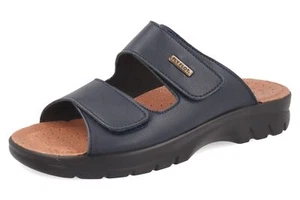 Ciabatte Uomo con Doppio Strap Blu Plantare in Vera Pelle FLY FLOT - Picture 1 of 4