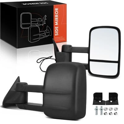 2x Espejo retrovisor de remolque eléctrico negro texturizado para camioneta Chevy C/K 1500 2500 3500 Tahoe Foto 1 de 4