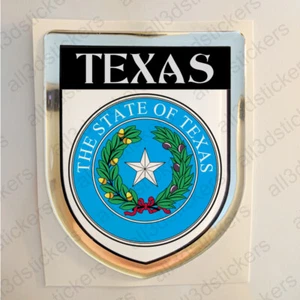 Texas USA Sticker Seal Resin Domed Flag United States 3D Shield Stickers - Picture 1 of 1