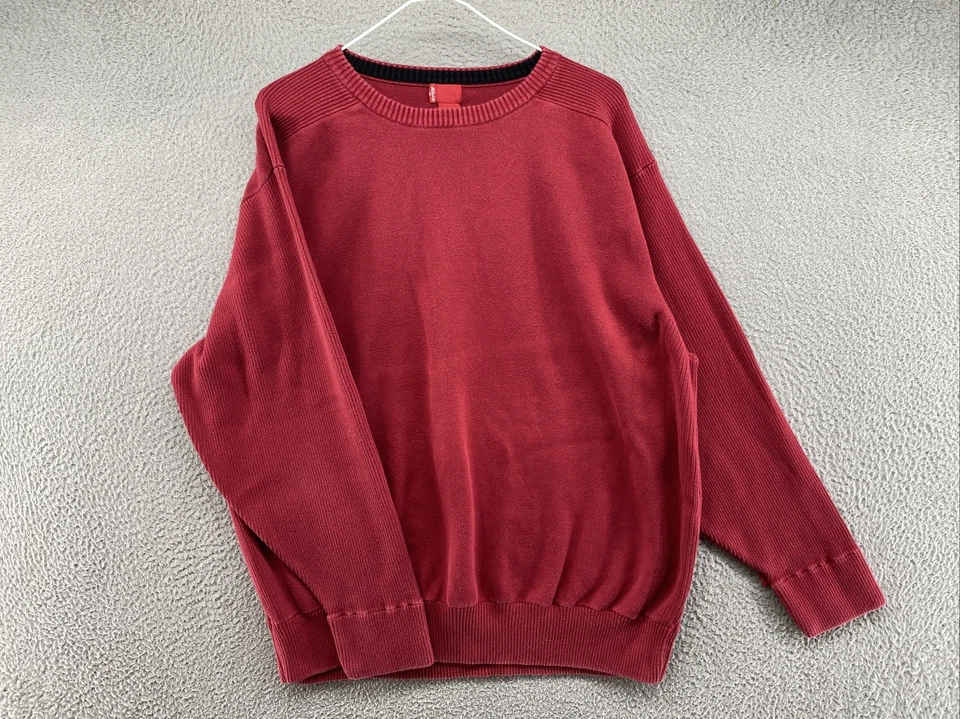 Vintage Y2K LEVIS Knit Sweater Heavy Cotton Crewneck Red Men’s Size 2XL - Image 1 of 4