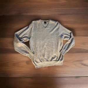 Bobby Jones Men’s Large 100% Baby Alpaca V Neck Sweater Grey - Picture 1 of 4