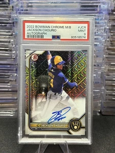 2022 Bowman Chrome Mega Box Jackson Chourio #JCR Chrome Mojo Auto PSA 9 - Picture 1 of 2