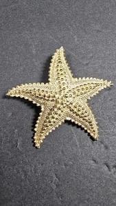 Seestern Brosche Anstecknadel goldfarben strukturiert Sea Life Maritim Strand Modeschmuck - Bild 1 von 6