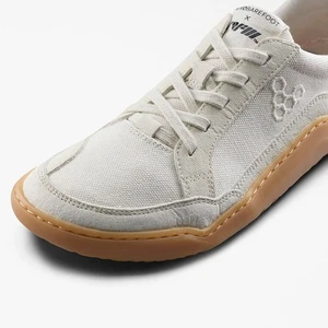 Vivobarefoot Gobi II Sneaker Premium Canvas Mens sz 12 Natural white shoe gym - Picture 1 of 7
