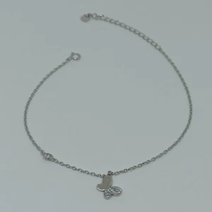 CAVIGLIERA IN ARGENTO 925 FARFALLA LISCIO/ZIRCONI PENDENTE E P LUCE (AMFV0023) - Foto 1 di 4