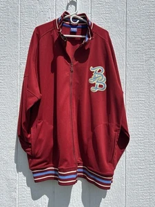 Vintage BAD BOY Track Jacket Mens 3XL Pin Stripe Embroidered Baggy Fit Red - Picture 1 of 12