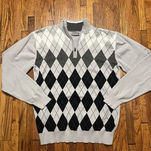 Suéter XG Cuarto Cremallera Talla Grande 100% Algodón Gris Negro - Imagen 1 de 8