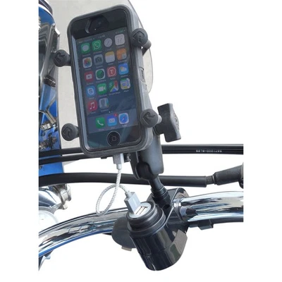 Cargador USB doble Gears - Montaje en bola de 1" - Cromo 100366-15 Foto 1 de 4