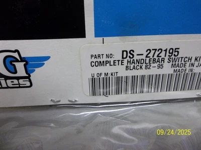 1982-95 HARLEY Black HANDLEBAR START STOP SWITCH WIRE HARNESS KIT DS-272195  Foto 1 de 3