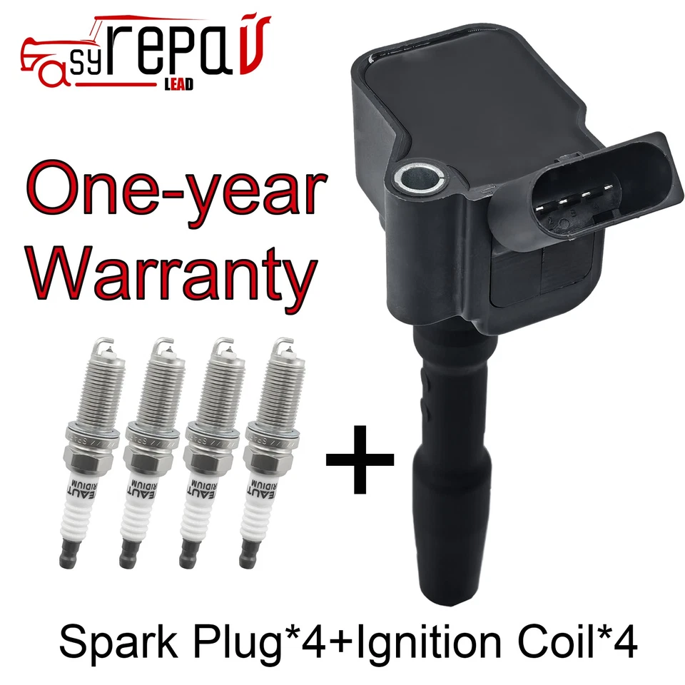 6 X катушка зажигания + SPSRK штепсельная вилка для Audi S4 3.0L 2995CC V6 GAS DOHC с турбонаддувом - Изображение 1 из 4