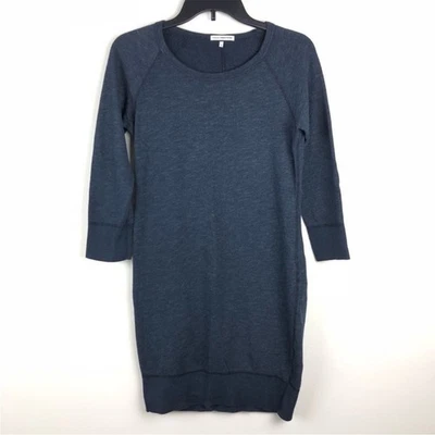 Mini Vestido Suéter Estándar James Perse Manga 3/4 Azul Marino 1/Pequeño Foto 1 de 4