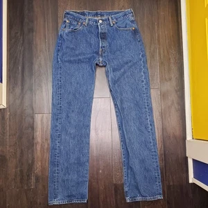 Vintage 2000's Levi’s 501 Button Fly Jeans Men’s 30x32 Blue Denim Grunge Y2K - Picture 1 of 13