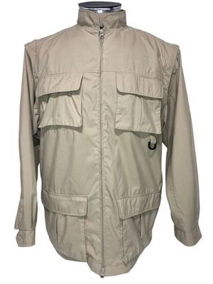 REEL LEGENDS Performance Fishing Jacket Removable Sleeves Beige Mens Size M - Image 1 of 4
