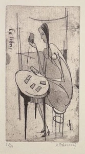 VACLAV POKORNY: Exlibris for JL in Passepartout - Imagen 1 de 2