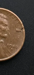 1945-S Lincoln Wheat Penny RARE Lamination Peel on Obverse - Picture 1 of 3