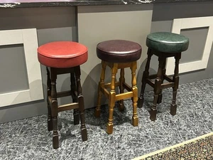Real Leather Too pub/bar high bar stools (all Colours Available) - Picture 1 of 7