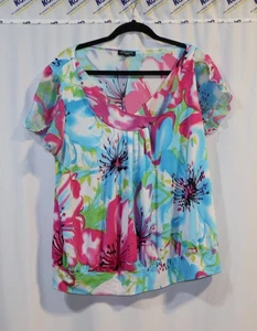 Notations Bluse bunte Blumen und Batik Größe 2X - Bild 1 von 4