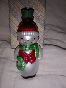 New Old Stock Avon Christmas Snowman Tree Light Cover Ornament 3 1/2" Tall - Picture 1 of 3