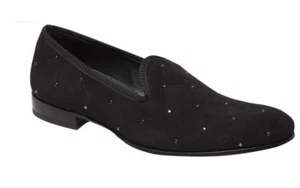 Mezlan TALO Men's Black Quilt-Stitched Studded Suede Slip On Loafer Shoes 8278 - Picture 1 of 3