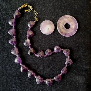 Schmuckset, Halbedelsteine, Amethyst - Bild 1 von 1