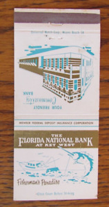 FISH MARLIN MATCHBOOK COVER: FLORIDA NATIONAL BANK KEY WEST, FLORIDA MATCHCOVER