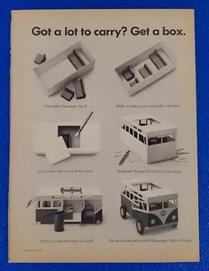 1962 VOLKSWAGEN BUS/STATION WAGON CLASSIC 21 WINDOW ORIGINAL PRINT AD GET A BOX - Picture 1 of 1